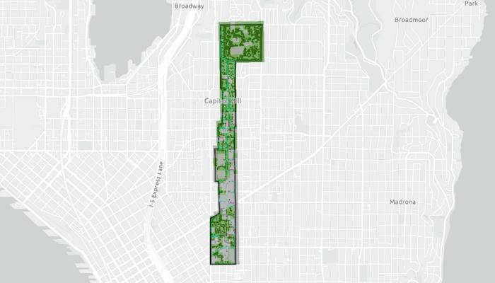 map of capitol hill eco corridor in seattle